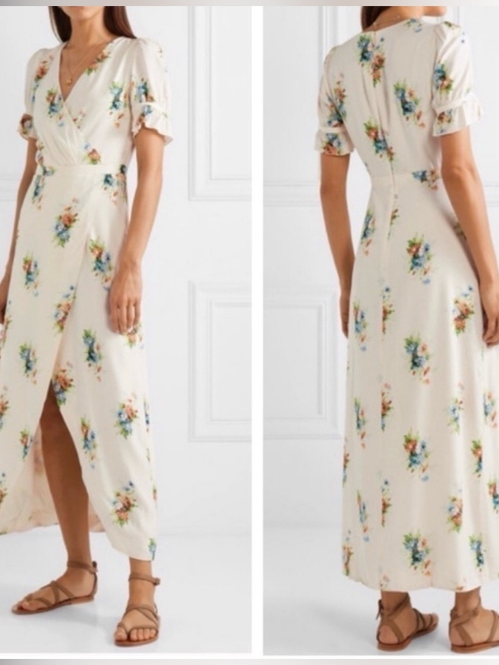 Madewell Floral Ruffle Sleeve Maxi Dress